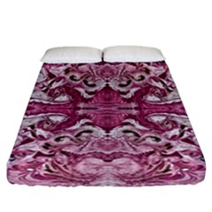 Pink Marbling Symmetry Fitted Sheet (california King Size) by kaleidomarblingart