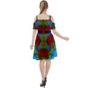 Rosette Cut Out Shoulders Chiffon Dress View2