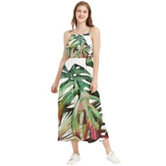 Tropical Leaves Boho Sleeveless Summer Dress by goljakoff