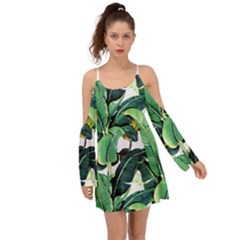 Banana Leaves Kimono Sleeves Boho Dress by goljakoff