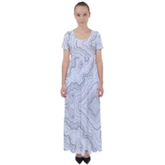 Topography Map High Waist Short Sleeve Maxi Dress by goljakoff