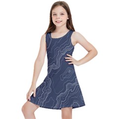 Topography Map Kids  Lightweight Sleeveless Dress by goljakoff