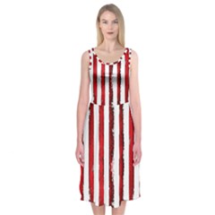 Red Stripes Midi Sleeveless Dress by goljakoff