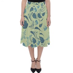 Folk Floral Pattern  Abstract Flowers Surface Design  Seamless Pattern Classic Midi Skirt by Eskimos