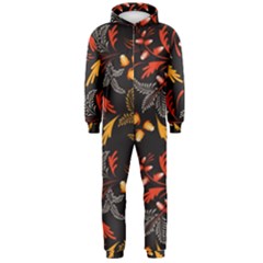 Folk Floral Pattern  Abstract Flowers Surface Design  Seamless Pattern Hooded Jumpsuit (men)  by Eskimos