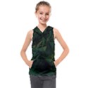 Sea Green Kids  Sleeveless Hoodie View1