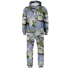 Pear Branch With Flowers Hooded Jumpsuit (men)  by SychEva