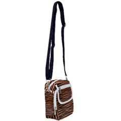 Tiger Stripes, Black And Orange, Asymmetric Lines, Wildlife Pattern Shoulder Strap Belt Bag by Casemiro