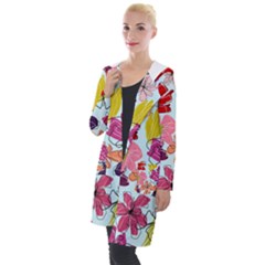 Flower Pattern Hooded Pocket Cardigan by Galinka