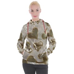   Golden Hearts Women s Hooded Pullover by Galinka