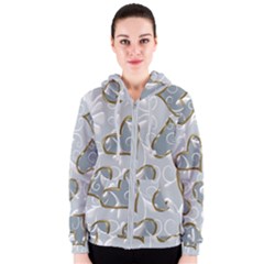  Gold Hearts Women s Zipper Hoodie by Galinka