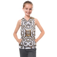 Gold Design Kids  Sleeveless Hoodie by LW323