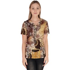 Guitar Women s V-neck Scrub Top by LW323