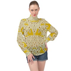 Sunshine Colors On Flowers In Peace High Neck Long Sleeve Chiffon Top by pepitasart