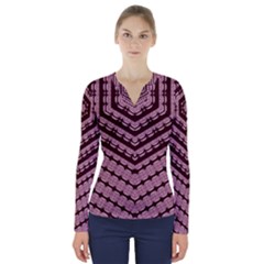 Burgundy V-neck Long Sleeve Top by LW323