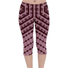 Burgundy Velvet Capri Leggings  by LW323