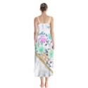 Minimal Green Gold Floral Marble A Button Up Chiffon Maxi Dress View2