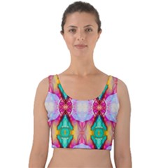 Colorful Abstract Painting E Velvet Crop Top by gloriasanchez