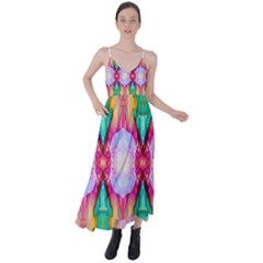 Colorful Abstract Painting E Tie Back Maxi Dress by gloriasanchez