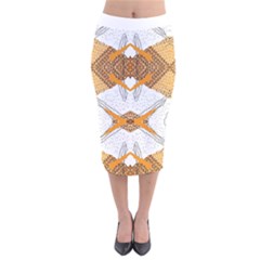 Abstract African Pattern Velvet Midi Pencil Skirt by gloriasanchez