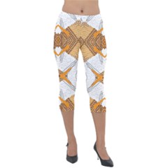 Abstract African Pattern Lightweight Velour Capri Leggings  by gloriasanchez