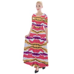 Earth Boho Print Half Sleeves Maxi Dress by gloriasanchez