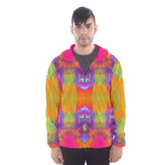 Glitch Futuristic Punk  Men s Hooded Windbreaker by gloriasanchez