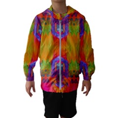 Glitch Futuristic Punk  Kids  Hooded Windbreaker by gloriasanchez