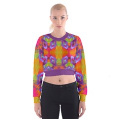 Glitch Futuristic Punk  Cropped Sweatshirt by gloriasanchez