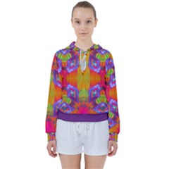 Glitch Futuristic Punk  Women s Tie Up Sweat by gloriasanchez