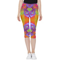 Glitch Futuristic Punk  Inside Out Lightweight Velour Capri Leggings  by gloriasanchez