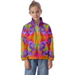 Glitch Futuristic Punk  Kids  Half Zip Hoodie by gloriasanchez