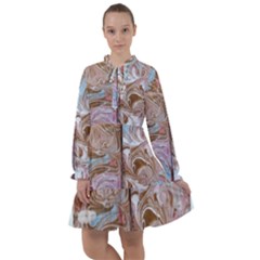 Marbling Collage All Frills Chiffon Dress by kaleidomarblingart