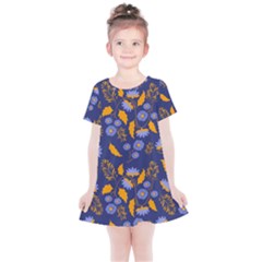 Folk Floral Art Pattern  Flowers Abstract Surface Design  Seamless Pattern Kids  Simple Cotton Dress by Eskimos