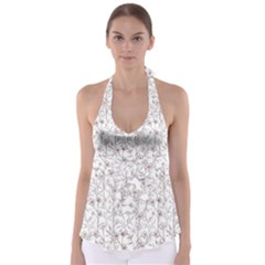 Pencil Flowers Babydoll Tankini Top by SychEva