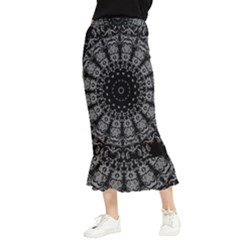 Gothic Mandala Maxi Fishtail Chiffon Skirt by MRNStudios