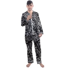 Black And White Modern Abstract Design Men s Long Sleeve Satin Pajamas Set by dflcprintsclothing