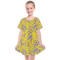 Folk Flowers Art Pattern Floral Abstract Surface Design  Seamless Pattern Kids  Smock Dress by Eskimos