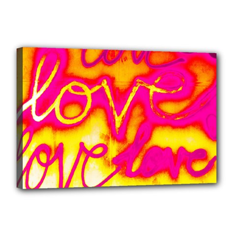 Pop Art Love Graffiti Canvas 18  X 12  (stretched) by essentialimage365