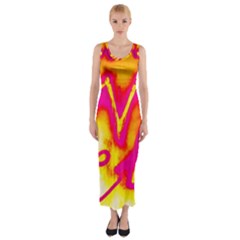 Pop Art Love Graffiti Fitted Maxi Dress by essentialimage365