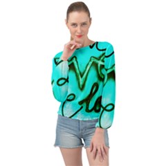  Graffiti Love Banded Bottom Chiffon Top by essentialimage365