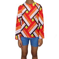 Pop Art Mosaic Kids  Long Sleeve Swimwear by essentialimage365