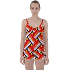 Pop Art Mosaic Tie Front Two Piece Tankini by essentialimage365