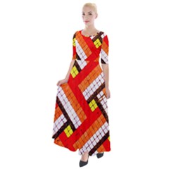 Pop Art Mosaic Half Sleeves Maxi Dress by essentialimage365