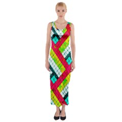 Pop Art Mosaic Fitted Maxi Dress by essentialimage365