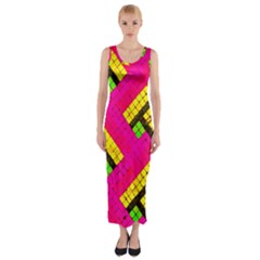 Pop Art Mosaic Fitted Maxi Dress by essentialimage365