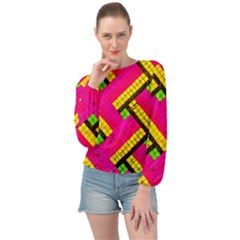 Pop Art Mosaic Banded Bottom Chiffon Top by essentialimage365