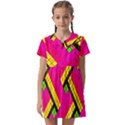 Pop Art Mosaic Kids  Asymmetric Collar Dress View1