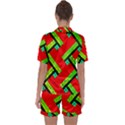 Pop Art Mosaic Satin Short Sleeve Pajamas Set View2