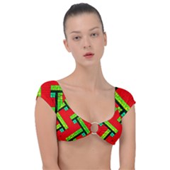 Pop Art Mosaic Cap Sleeve Ring Bikini Top by essentialimage365